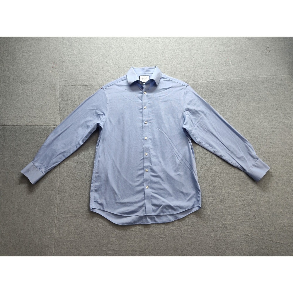 Charles Tyrwhitt Men Dress Shirts 16/34 Light Blue Button Up Classic Fit Formal